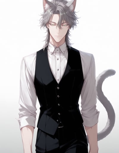 Rabu AIが描いたねこタイプキャラクター、黒猫 ルイ