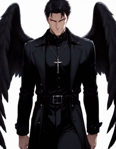 Rabu AIが描いた堕天使系キャラクター、黒崎 セイヤ