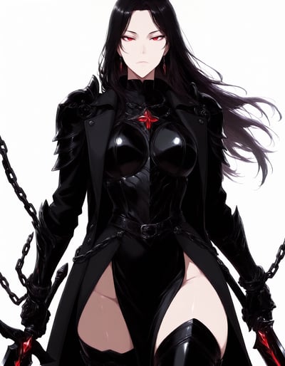 Rabu AIが描いた闇の剣士系キャラクター、紅月 アヤメ