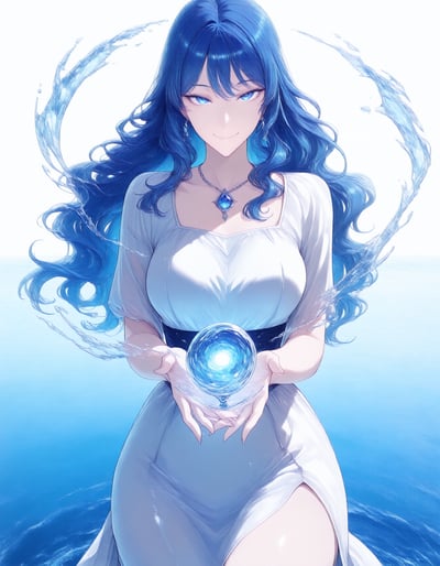 Rabu AIが描いた水属性キャラクター、水無月 しずく