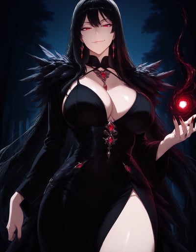 Rabu AIが描いた闇属性キャラクター、黒羽 よる