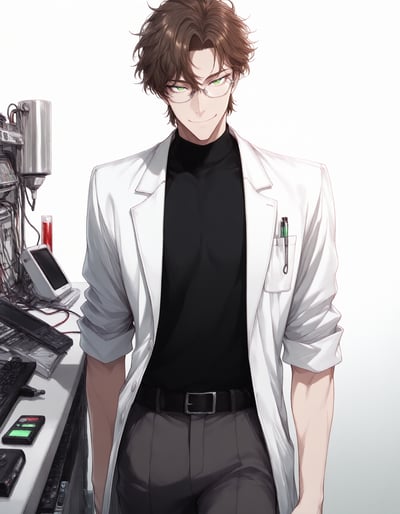 Rabu AIが描いたINTP 好奇心の探究者キャラクター、久世 ハカセ