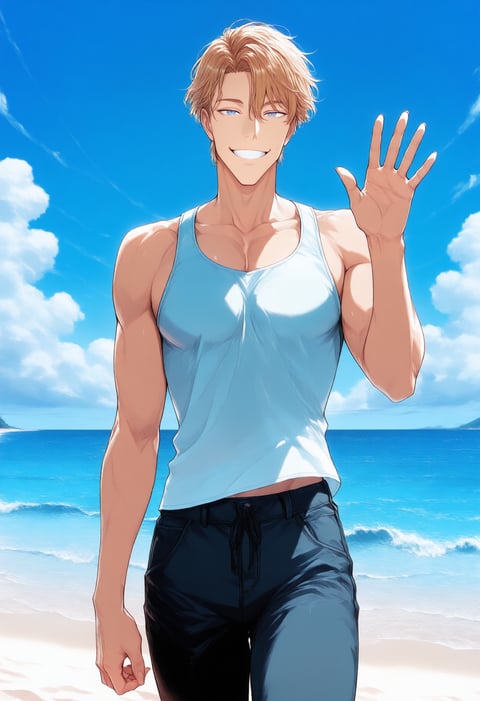 The Sunshine Friend, drawn as a man
